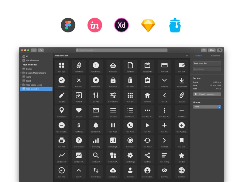 64 Free Essential Icons freebie preview