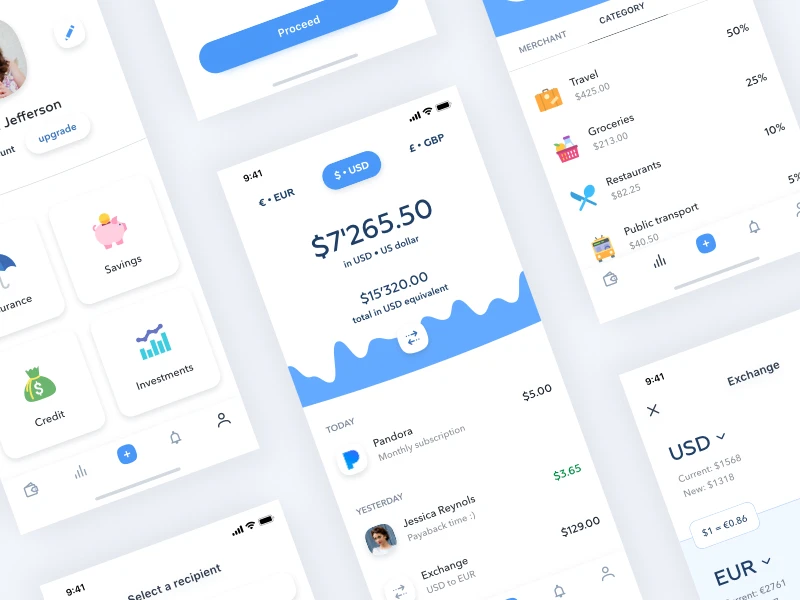 Banking App Design freebie preview