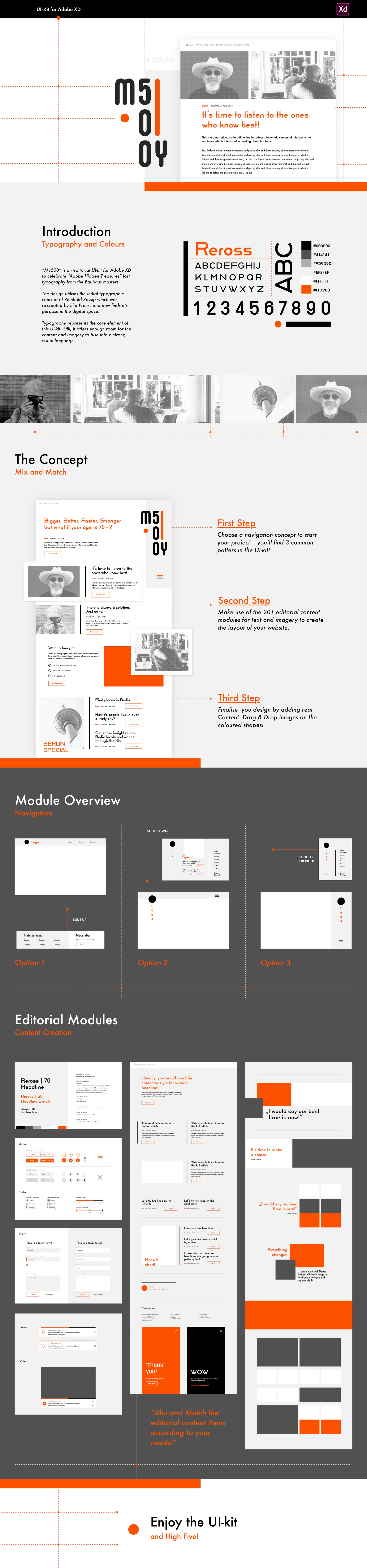 Bauhaus UI Kit for Adobe XD Freebie Preview - Page 1