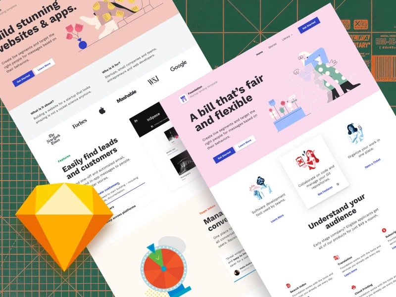 Foundation - Free Landing Page Design freebie preview