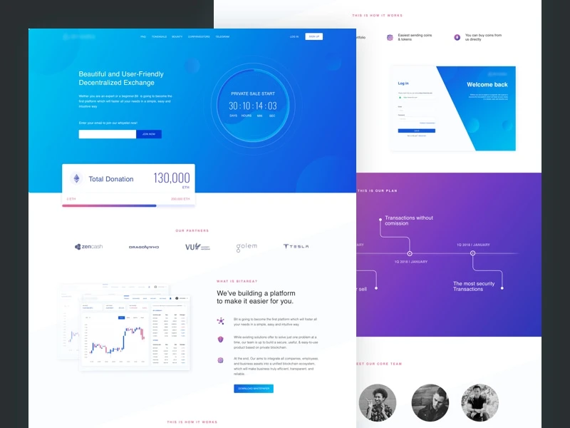 ICO Crypto Currency Website freebie preview