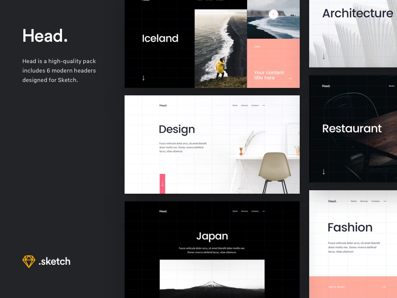 Head: Free Sketch Header Starter Kit freebie preview