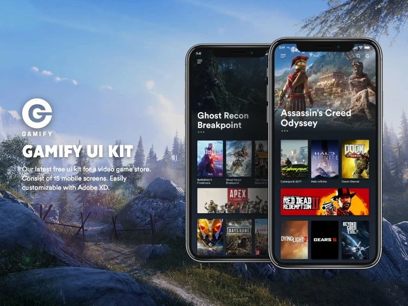 Gamify - Free Adobe XD UI Kit freebie preview