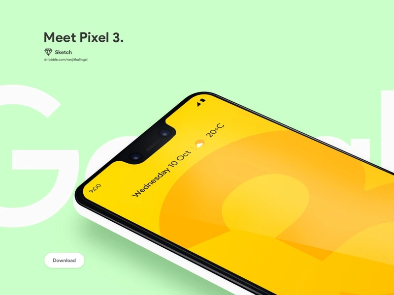 Google Pixel 3 Mockup freebie preview