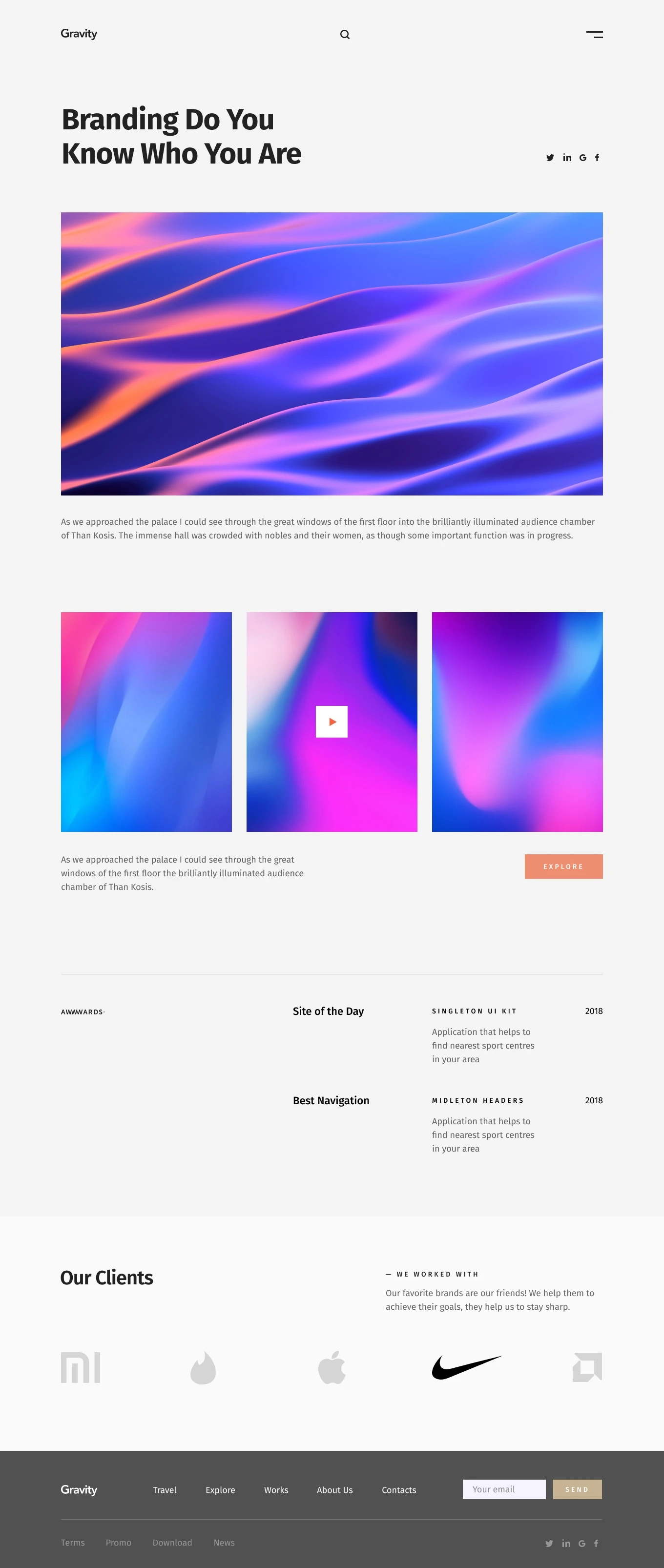 Gravity Agency Portfolio Template