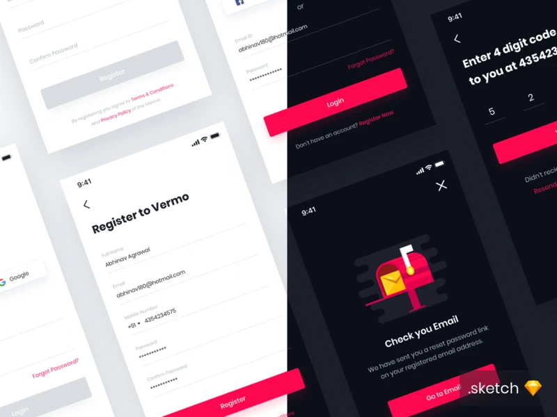 App Login Screens UI Kit freebie preview