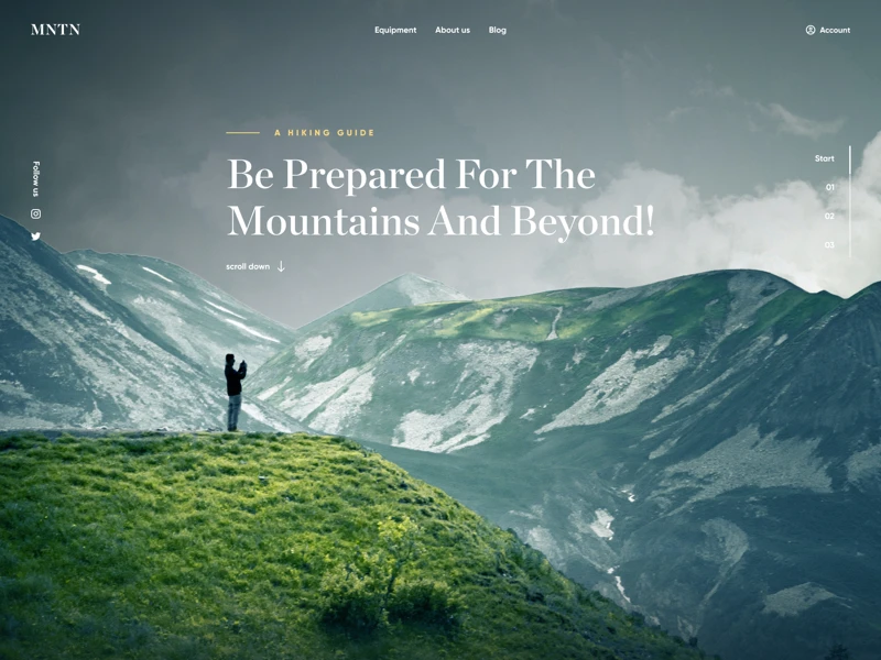 MNTN Free Landing Page for Figma freebie preview