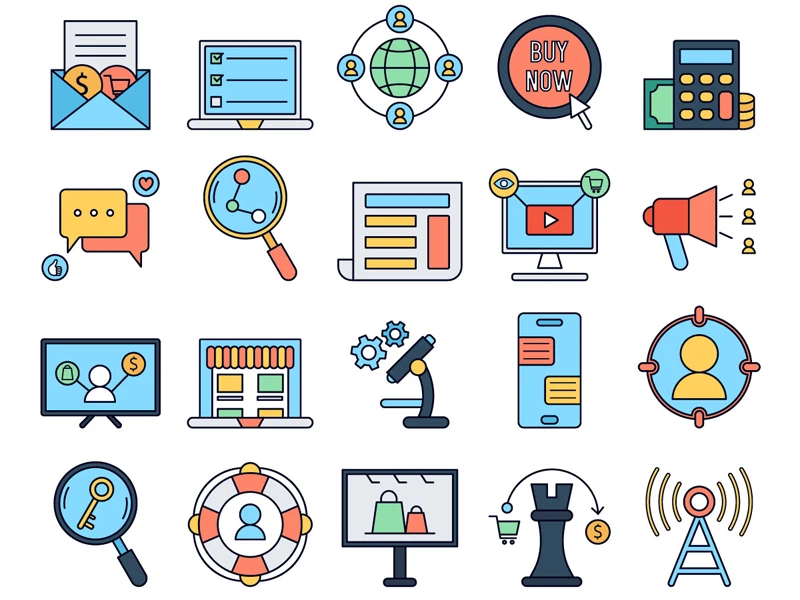 Marketing Vector Freebie Icon Set freebie preview