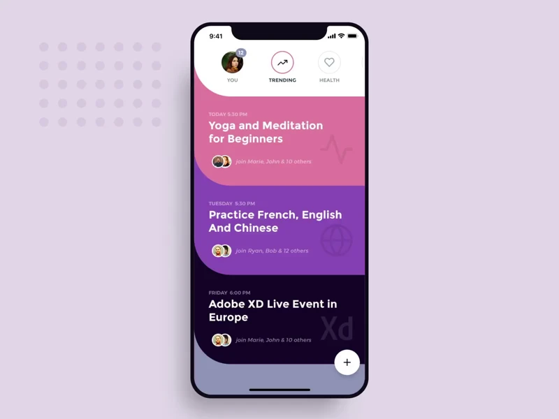 Meetio UI Kit for Adobe XD freebie preview