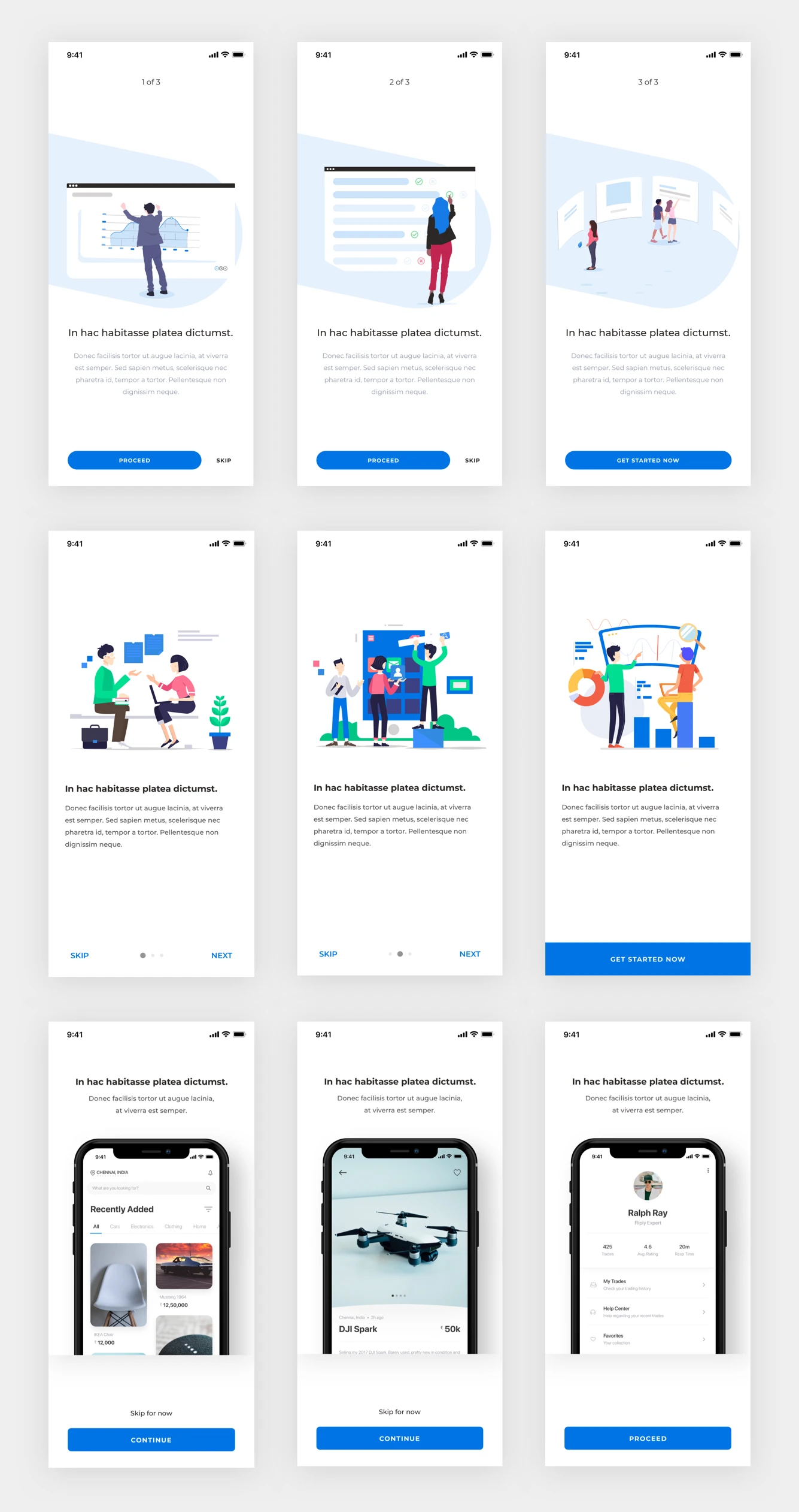Mobile App Onboarding Screens