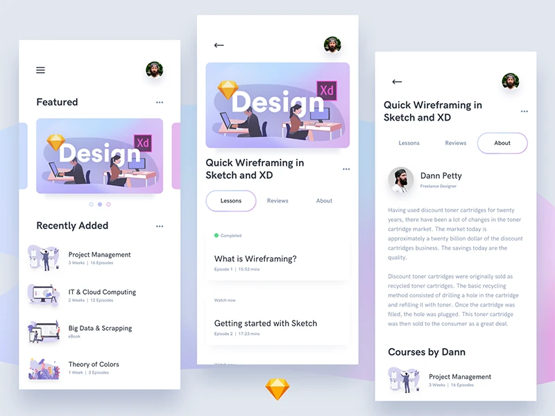 Online Courses UI Kit freebie preview