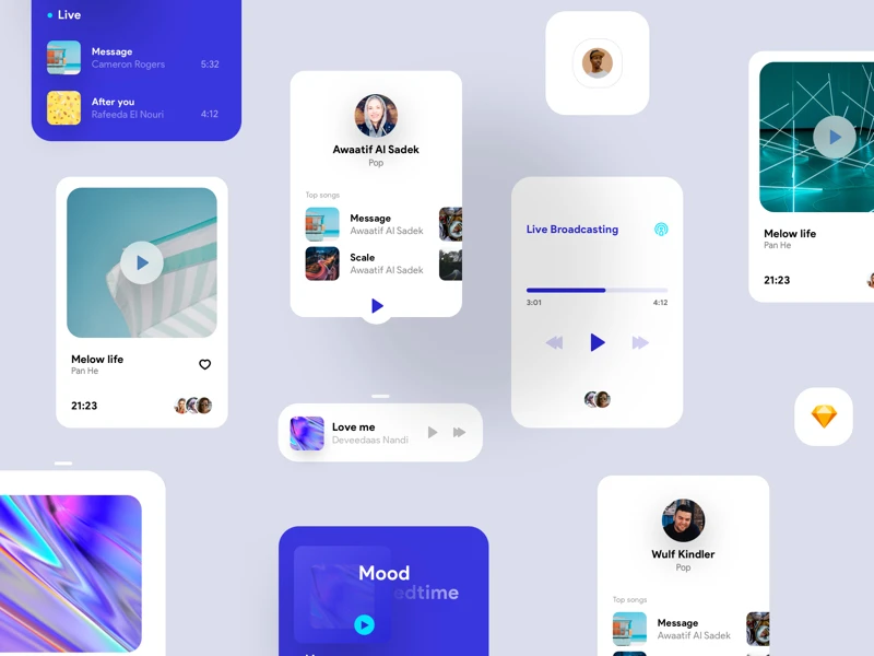 Orizon Music Player UI Kit freebie preview