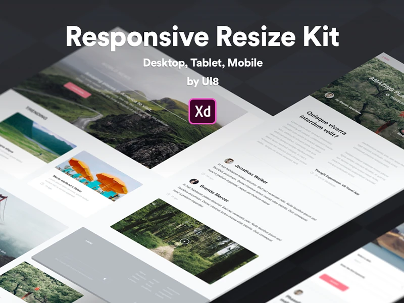Responsive Resize UI Kit for Adobe XD freebie preview