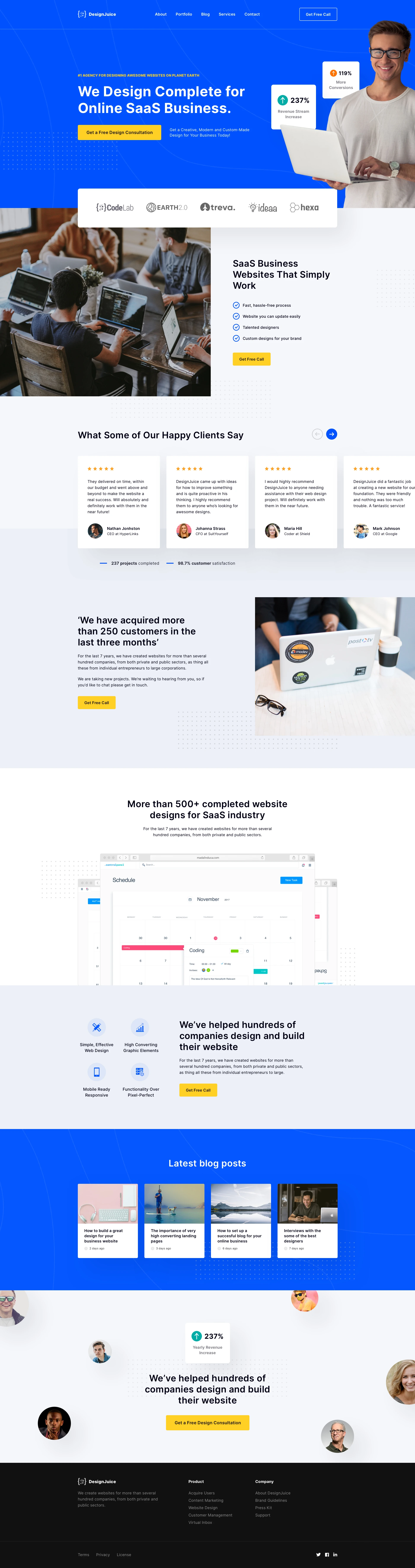 SaaS Business - Free Landing Page for Sketch