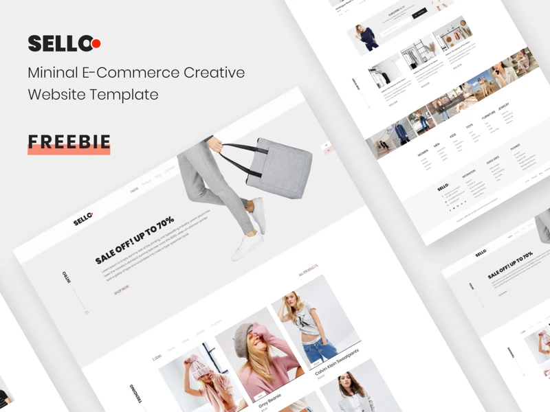 Sello - Mininal E-Commerce Website freebie preview