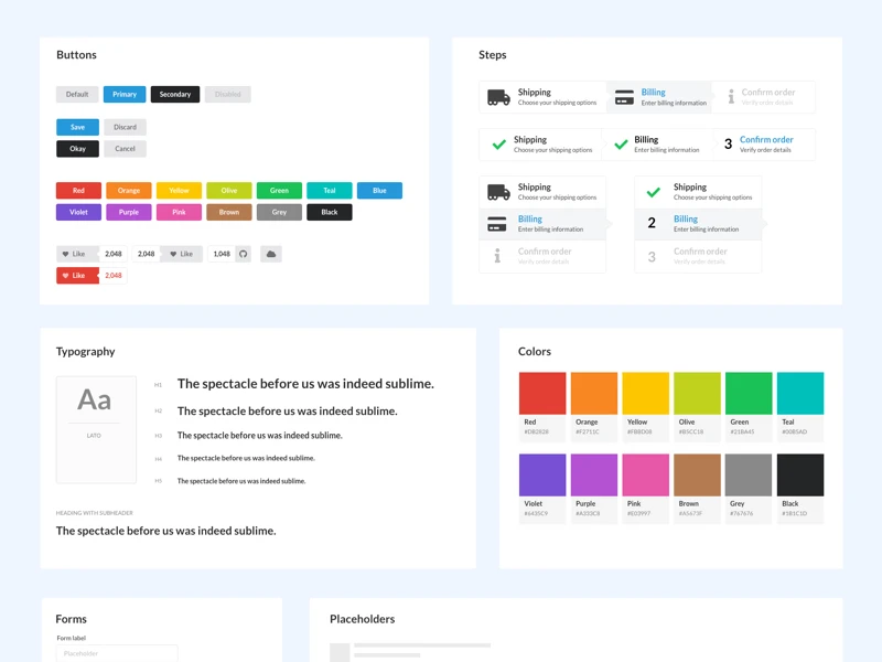 Semantic UI Kit for Adobe XD freebie preview