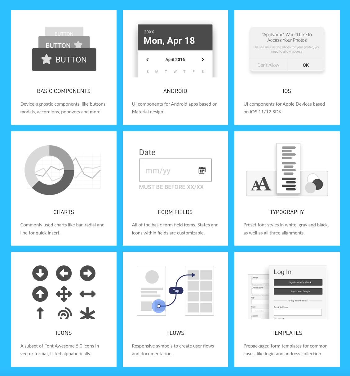 Spark Sketch Library for UX Designers Freebie Preview - Page 1