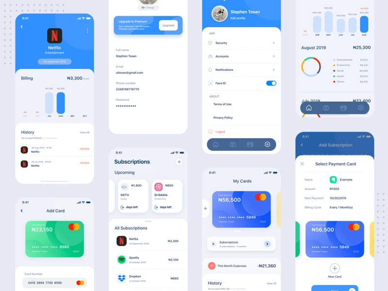 Subity UI Kit - Subscription Manager freebie preview