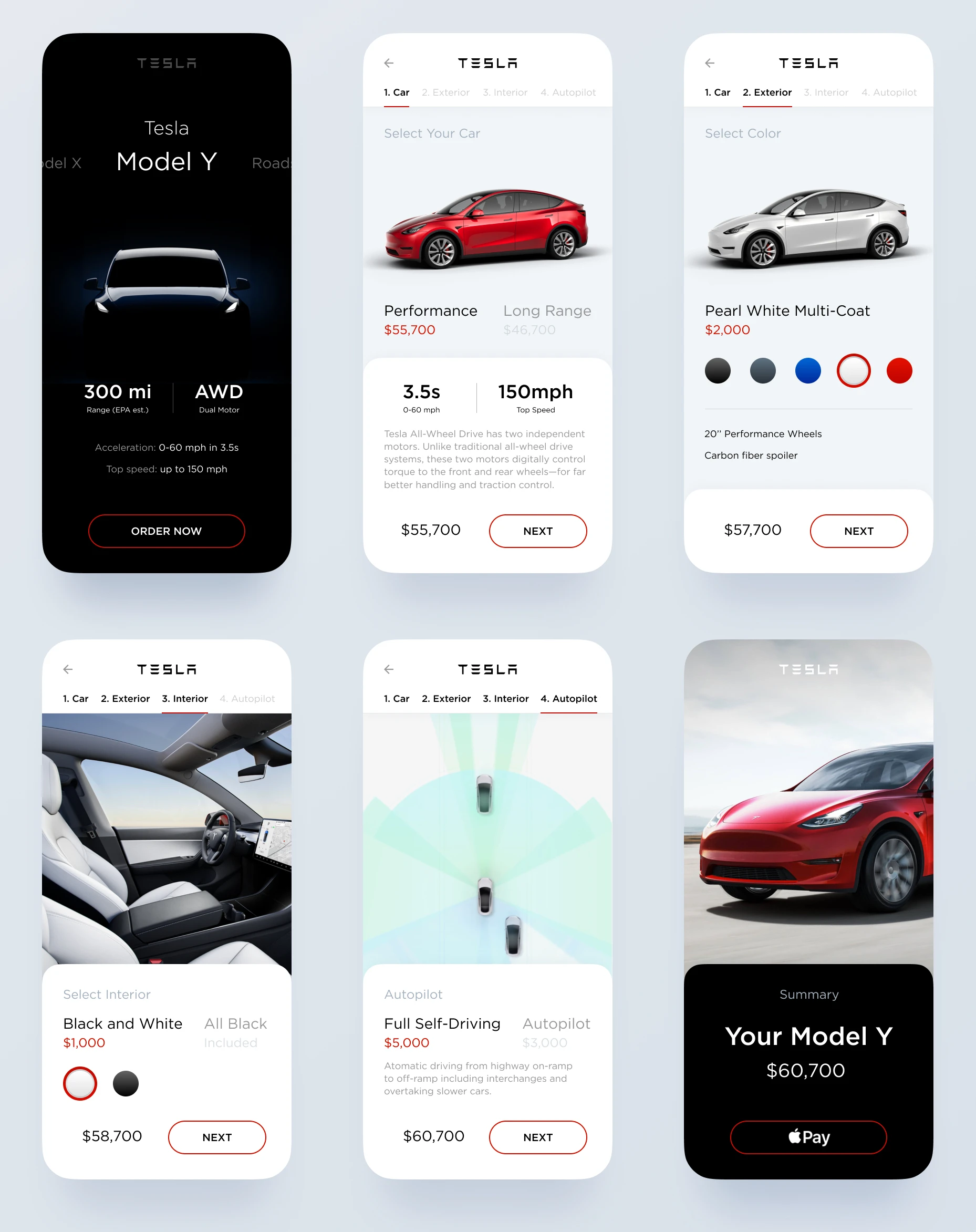 Tesla Model Y - Concept UI Kit for Figma