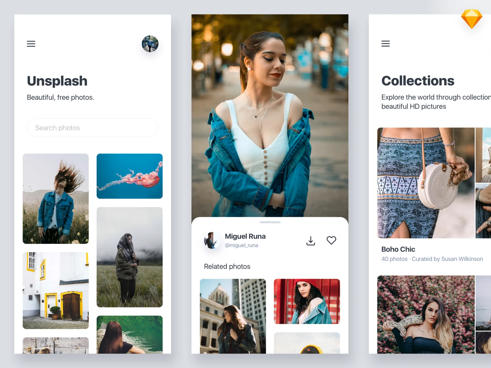 Unsplash App Redesign Concept freebie preview