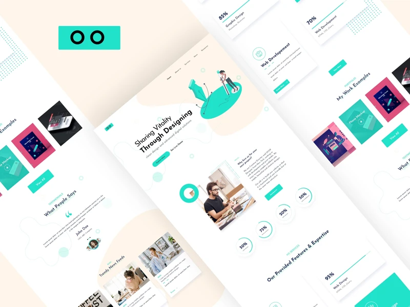 Agency Landing Page for Adobe XD freebie preview
