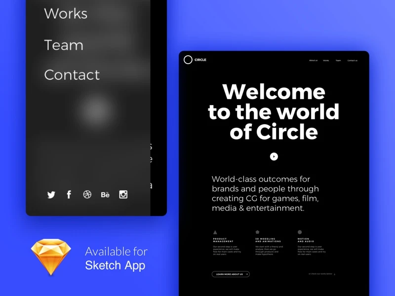 Agency Portfolio Wireframe Template freebie preview