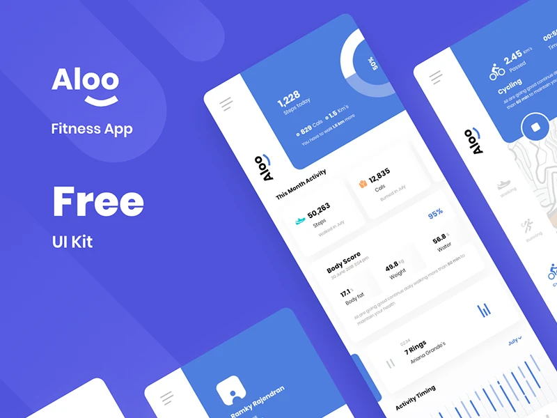 Aloo - Fitness UI Kit for Adobe XD freebie preview