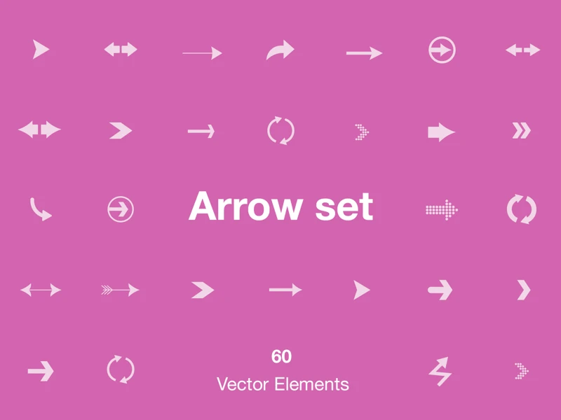 Arrow Set - 60 Vector Elements freebie preview