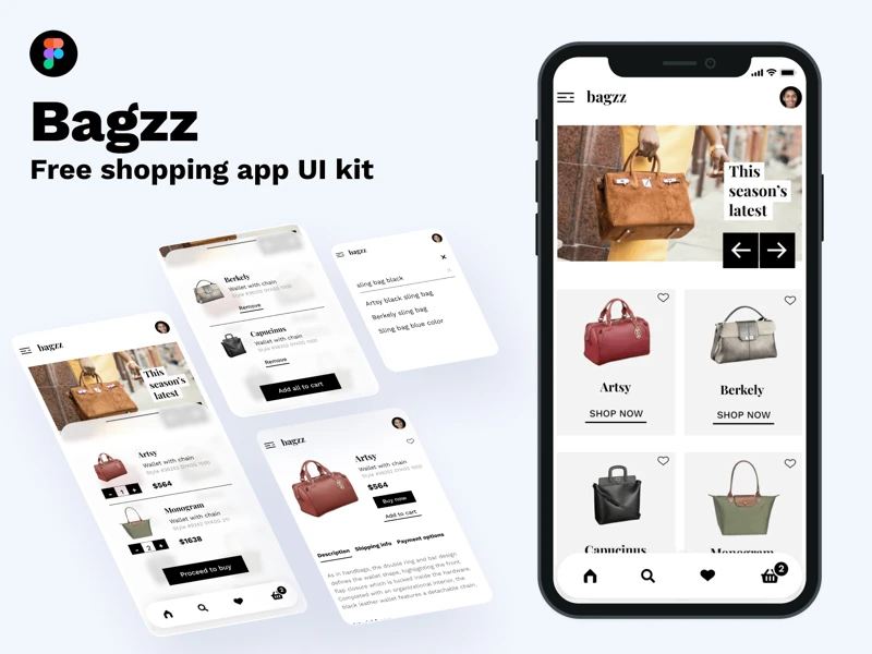 Bagzz - Free Shopping UI Kit for Figma freebie preview