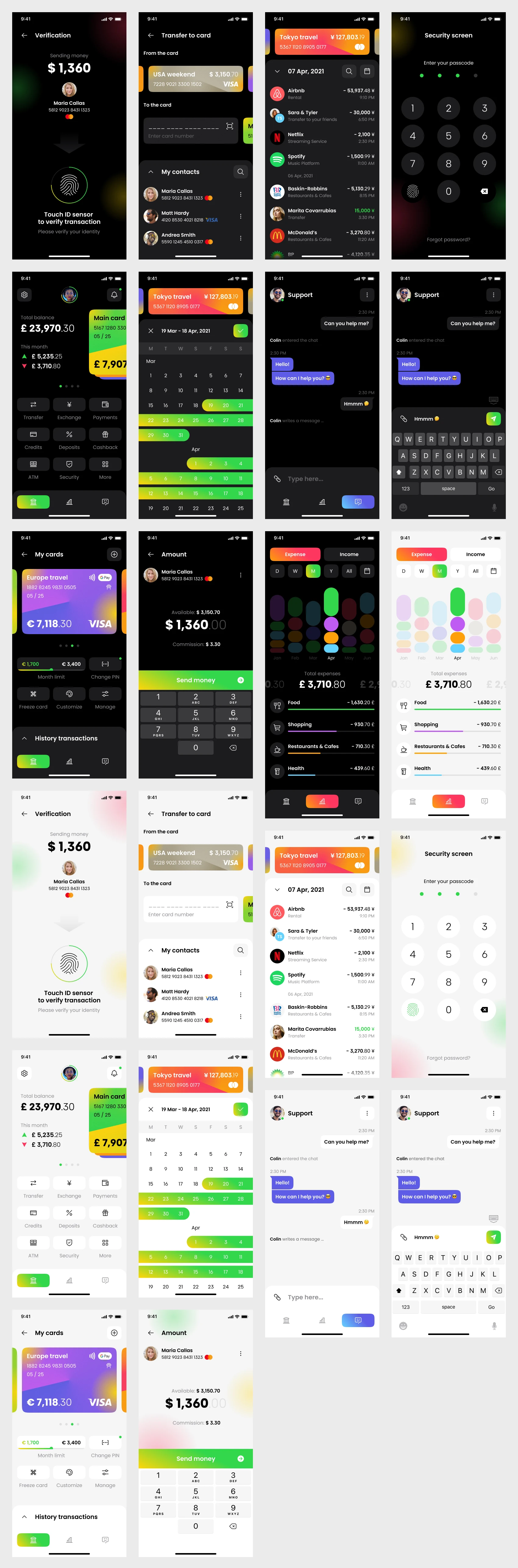 Banking App Free UI Kit for Figma Freebie Preview - Page 1