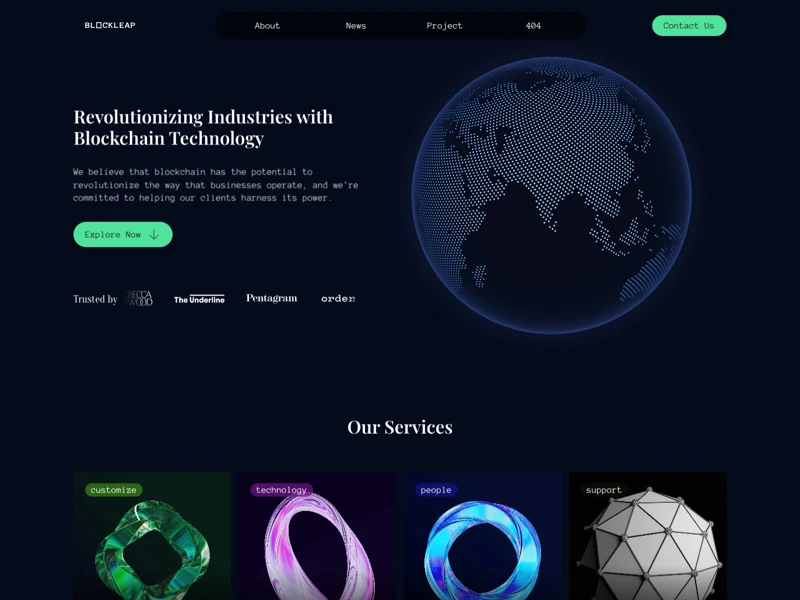 Blockleap Web3 Studio Free Template for Framer freebie preview