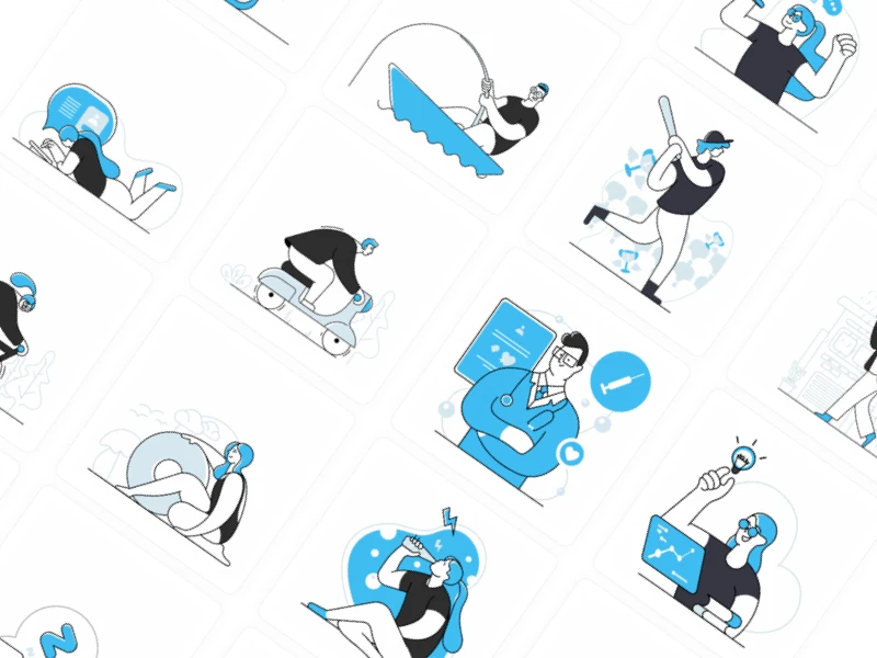 Blues Dual Tone Free Illustrations freebie preview