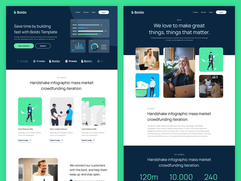 Boldo - Free Landing Page Design for Figma freebie preview
