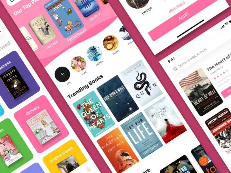 Bookshare App for Adobe XD freebie preview