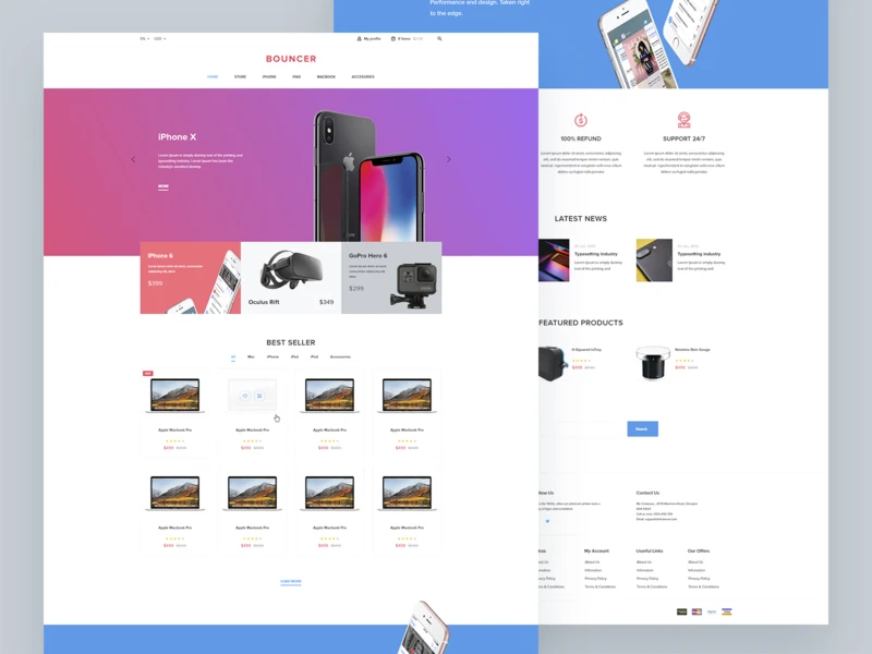 Bouncer - Ecommerce UI Kit for Adobe XD freebie preview
