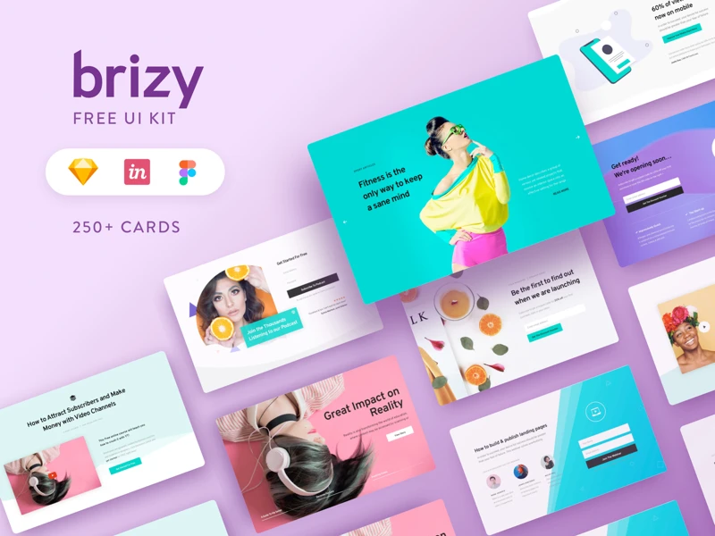 Brizy Web UI Kit freebie preview