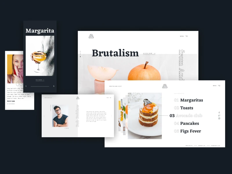 Brutalism UI Kit - 70 Free Artboards freebie preview