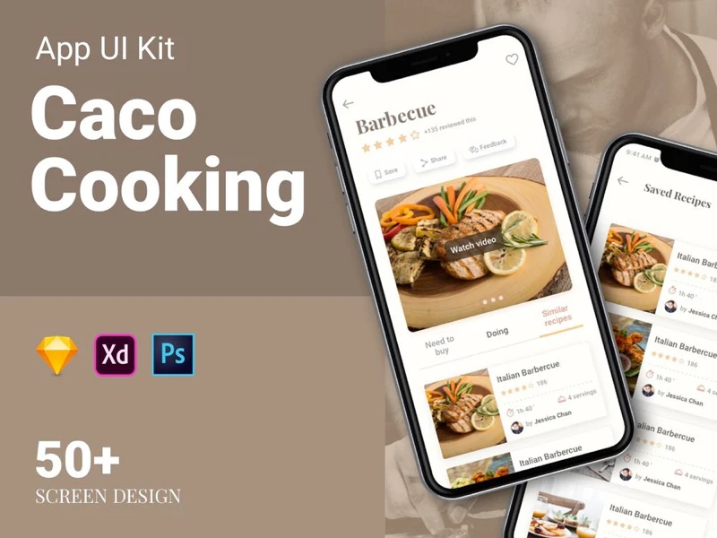 Caco Cooking Free UI Kit freebie preview