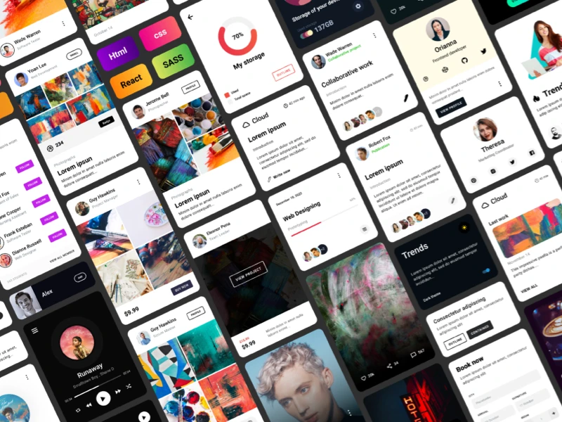Card Components Free UI Kit for Figma freebie preview