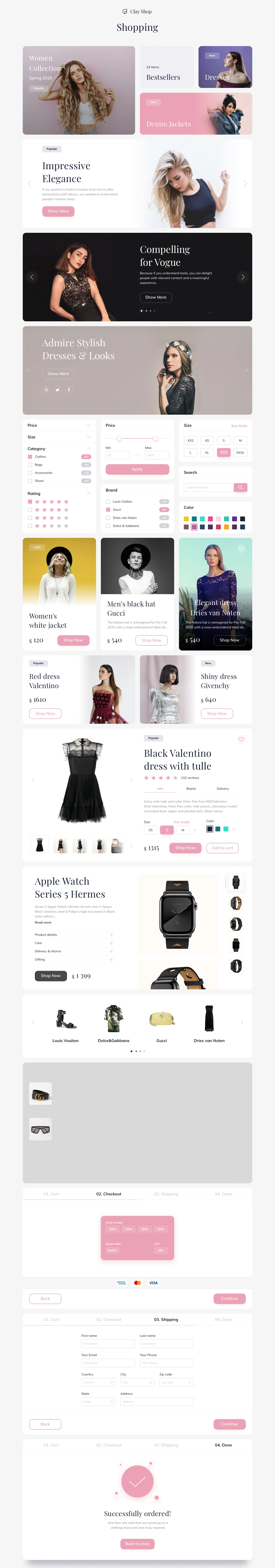 Clay Shop E-commerce UI Kit For Sketch