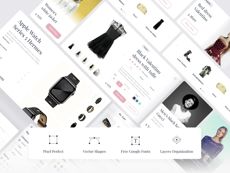 Clay Shop E-commerce UI Kit For Sketch freebie preview
