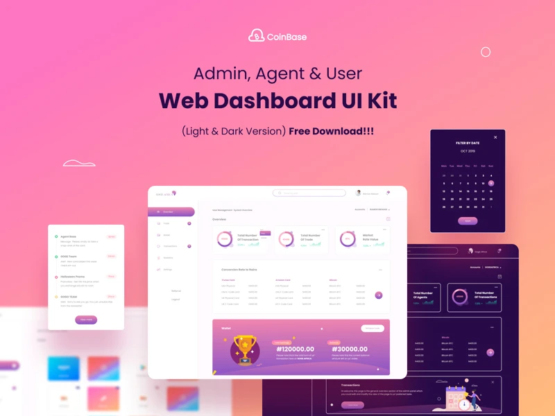 Coinbase - Web Dashboard Ui Kit freebie preview