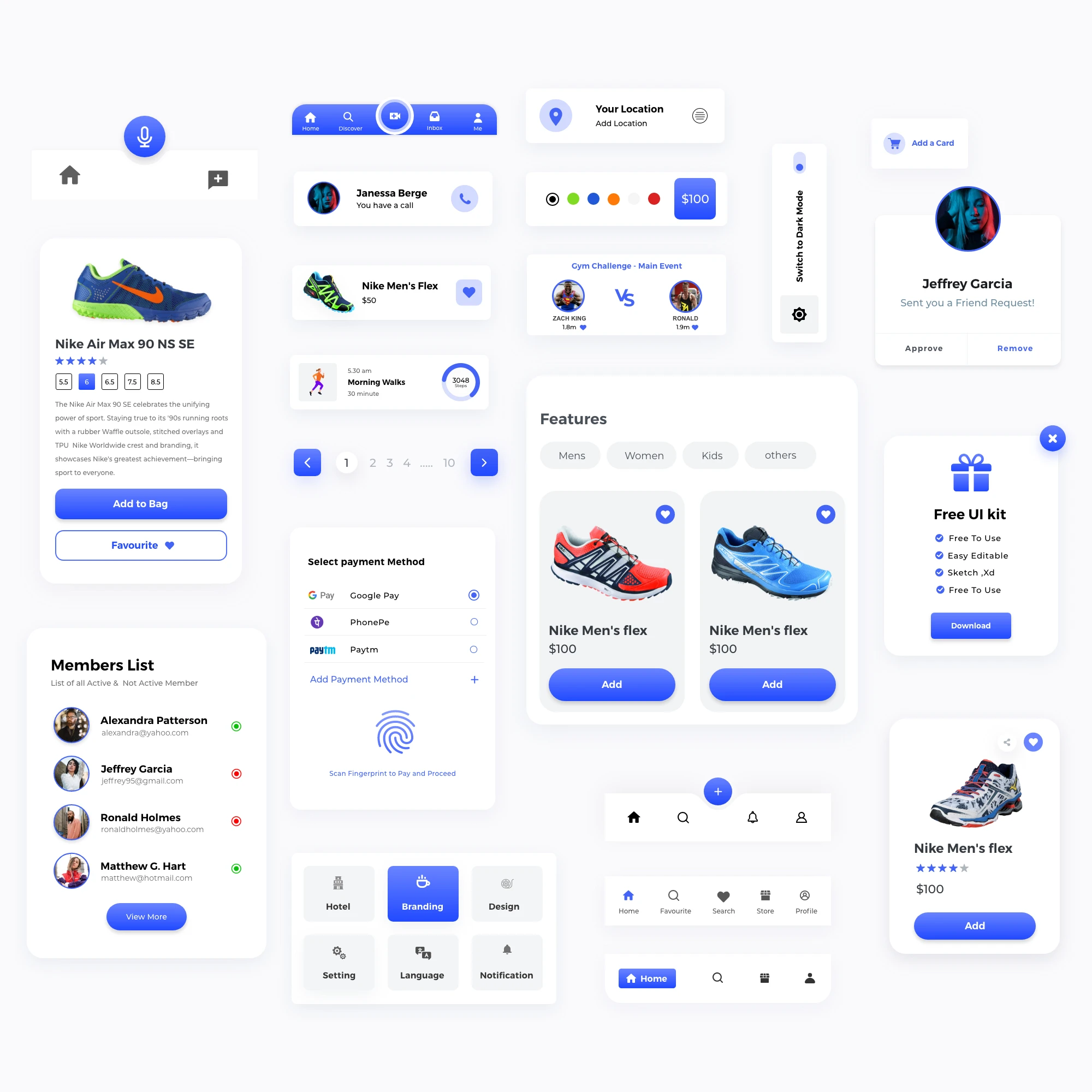 Components Free UI Kit for Adobe XD