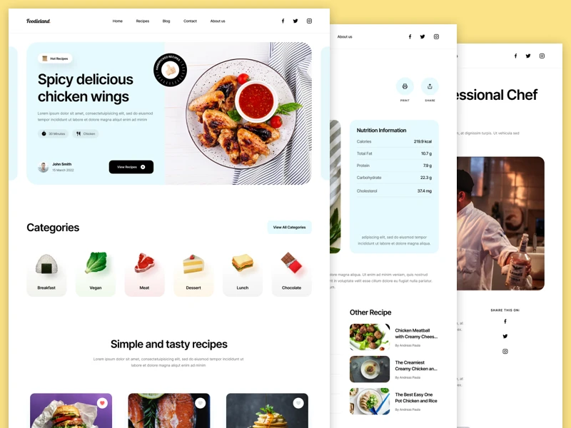 Cooking Free Template for Figma freebie preview