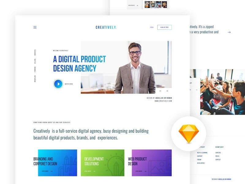 Creatively Agency Landing Page freebie preview