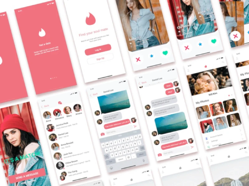 Dating App UI Kit for Sketch freebie preview