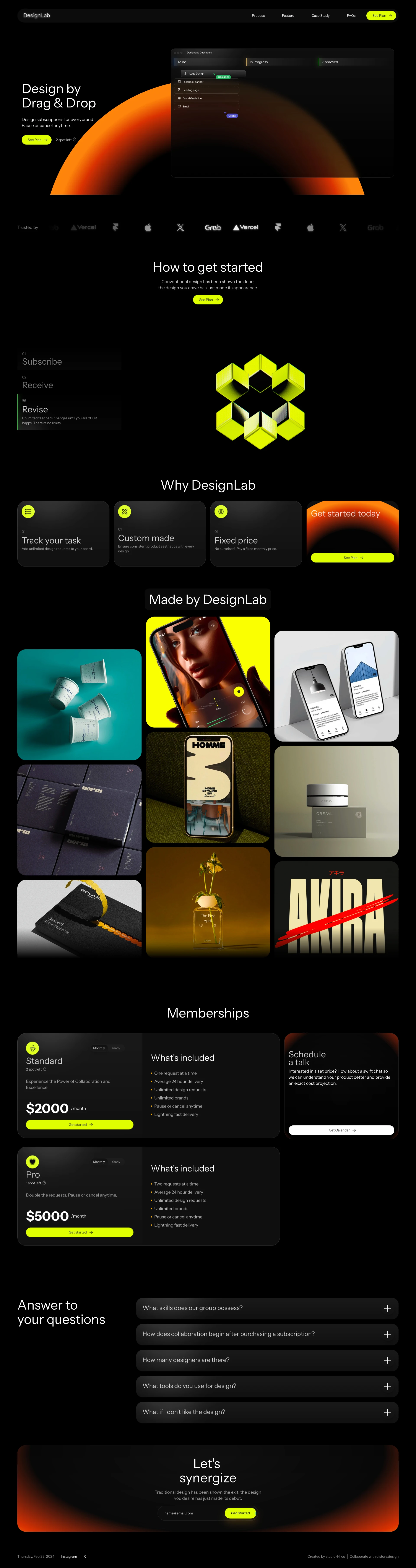 DesignLab Free Landing Page for Framer Freebie Preview - Page 1