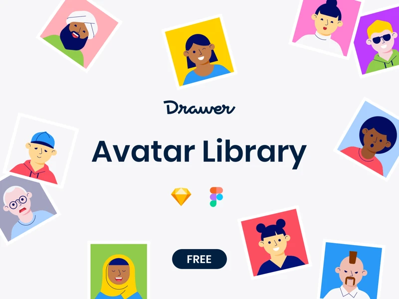 Drawer Avatar Library freebie preview