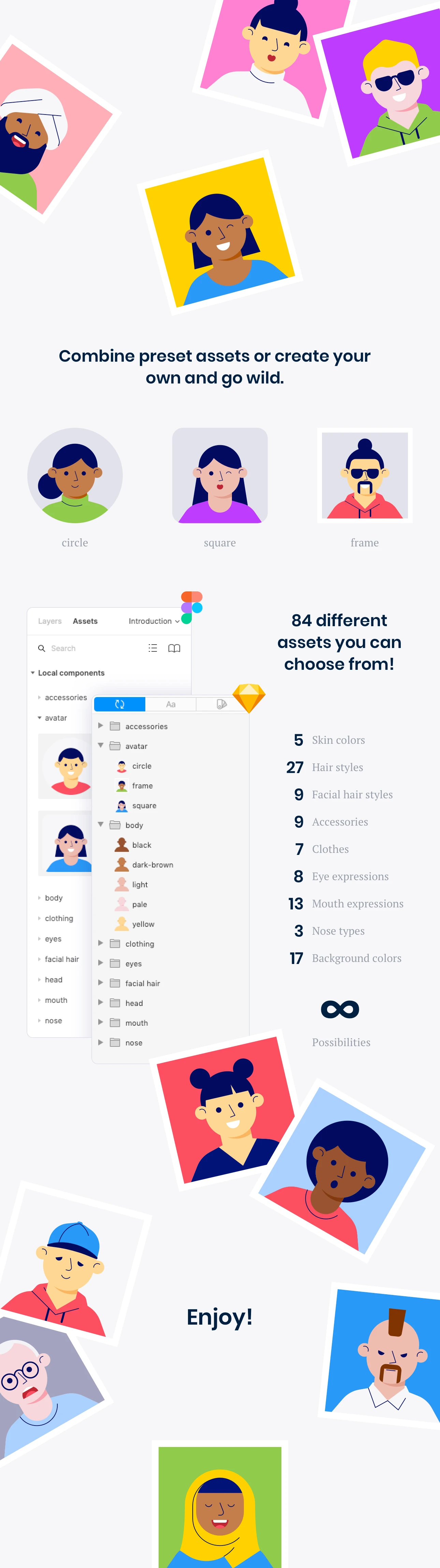 Drawer Avatar Library Freebie Preview - Page 1