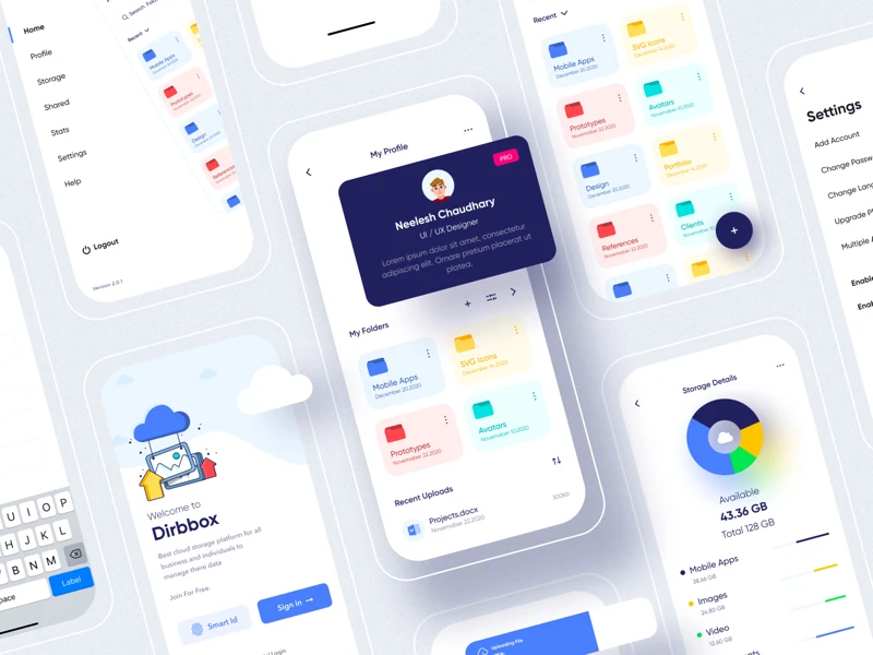 Dribbox Online Cloud Storage for Figma freebie preview